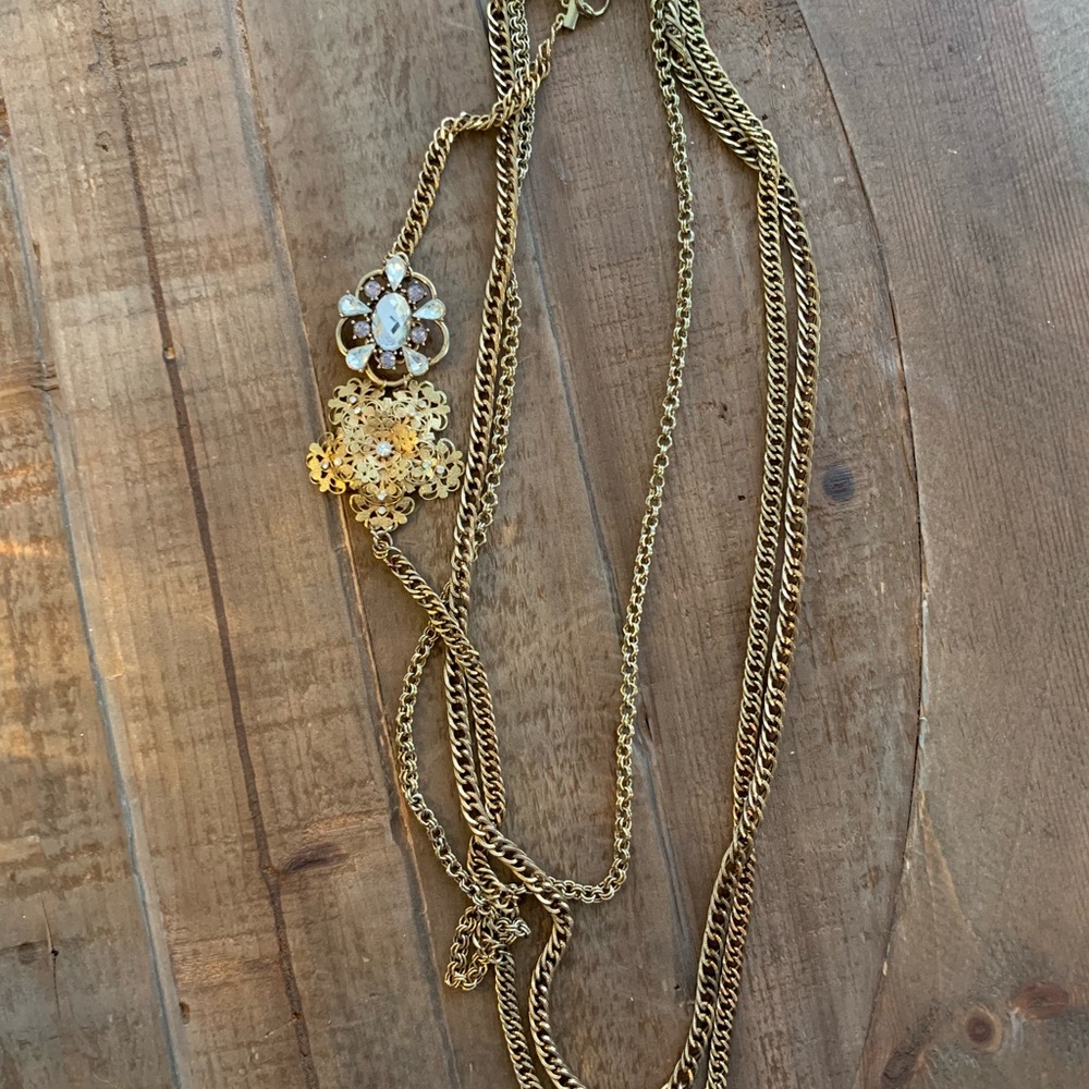 Three chain statement necklace